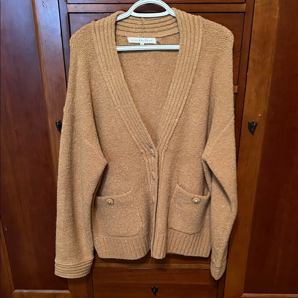 Endless Rose Camel Cardigan Sweater